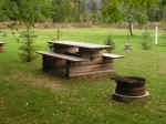 Picnic table and fire pit