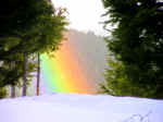 Rainbow over snow